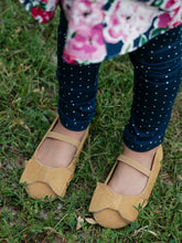 Big Bow Suede Ballet - Camel